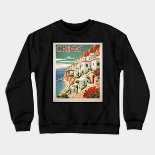 Chios Greece Tourism Vintage Travel Poster Crewneck Sweatshirt